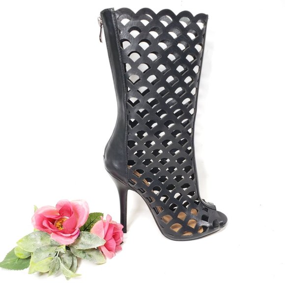 HeartSoul Lattice Cutout Boots New, 7.5 - Picture 2 of 16